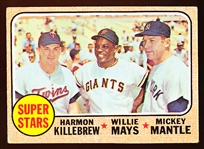 1968 Topps Baseball- #480 Super Stars- Killebrew/ Mays/ Mantle