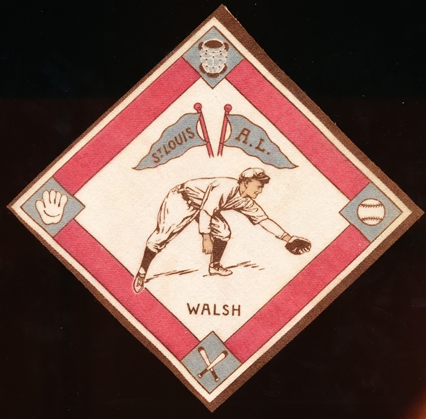 1914 B18 Baseball Blanket- Walsh, St. Louis AL- Red Base Paths
