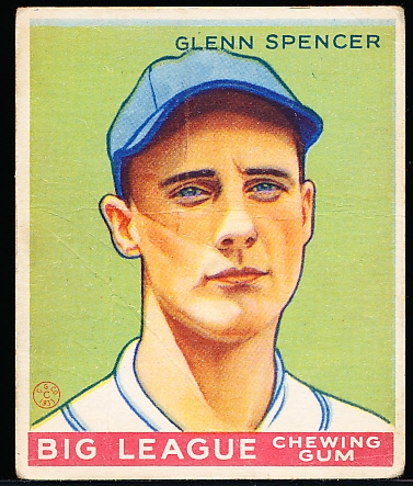 1933 Goudey Bb- #84 Glenn Spencer, Giants