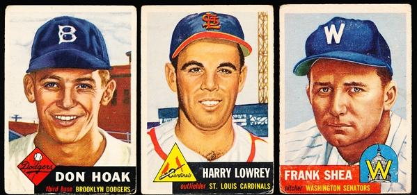 1953 Topps Bb- 3 Diff