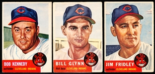 1953 Topps Bb- 3 Diff Indians