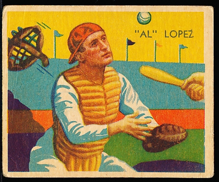 1934-36 Diamond Stars Baseball- #28 Al Lopez, Dodgers- 1935 Green Back