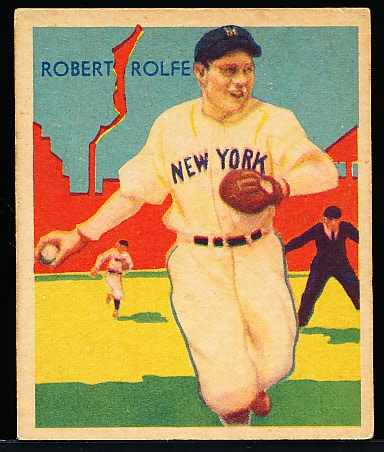 1934-36 Diamond Stars Baseball- #29 Red Rolfe, Yankees- 1935 Green Back 