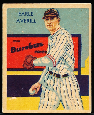 1934-36 Diamond Stars Baseball- #35 Earl Averill, Cleveland- 1935 Green Back