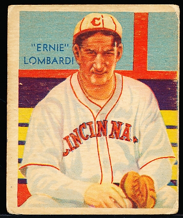 1934-36 Diamond Stars Baseball- #35 “Ernie” Lombardi, Reds- “Ernie” on front