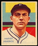 1934-36 Diamond Stars Baseball- #41 Harvey Henrick, Phillies- 1935 green back.