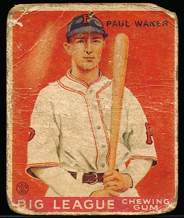 1933 Goudey Baseball- #25 Paul Waner, Pirates