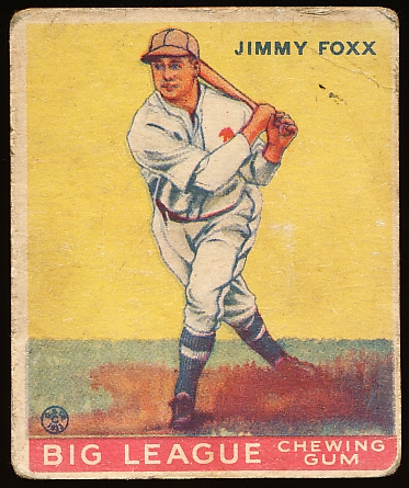 1933 Goudey Baseball- #154 Jimmy Foxx, A’s