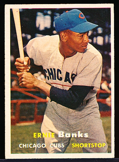 1957 Topps Baseball- #55 Ernie Banks, Cubs