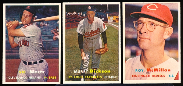 1957 Topps Baseball- 9 Diff