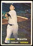 1957 Topps Baseball- #95 Mickey Mantle, Yankees