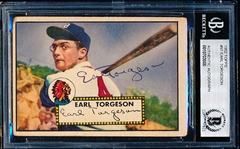 Autographed 1952 Topps Bsbl. #97 Earl Torgeson, Braves- Beckett Certified/ Slabbed