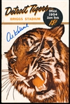 Autographed 1954 Cleveland Indians vs. Detroit Tigers Score Book- by Al Kaline