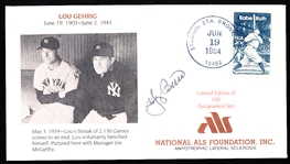 Autographed June 19, 1984 Lou Gehrig National ALS Foundation, Inc. Cachet- Signed by Yogi Berra
