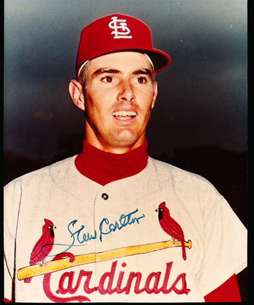 Autographed Steve Carlton St. Louis Cardinals MLB Color 8” x 9-½” Photo