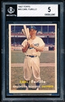 1957 Topps Bb- #45 Carl Furillo, Dodgers- PSA Ex 5