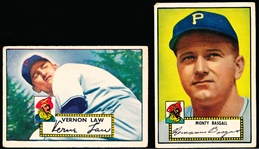 1952 Topps Baseball- 2 Cards- #12 Basgall & #81 Law