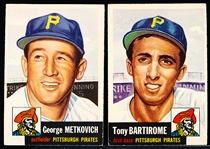 1953 Topps Baseball- 2 Diff Pirates