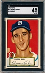 1952 Topps Baseball- #33 Warren Spahn, Braves- SGC 4 (Vg-Ex)- Black Back.