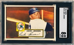 1952 Topps Baseball- #122 Jackie Jensen, Yankees- SGC 8 (Nm-Mt)