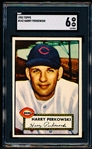 1952 Topps Baseball- #142 Harry Perkowski, Reds- SGC 6 (Ex-Nm)