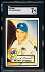 1952 Topps Baseball- #155 Frank Overmire, Yankees- SGC 7 (NM)