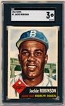 1953 Topps Baseball- #1 Jackie Robinson, Dodgers – SGC 3 (Vg)
