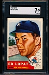 1953 Topps Baseball- #87 Ed Lopat, Yankees- SGC 7 (NM)