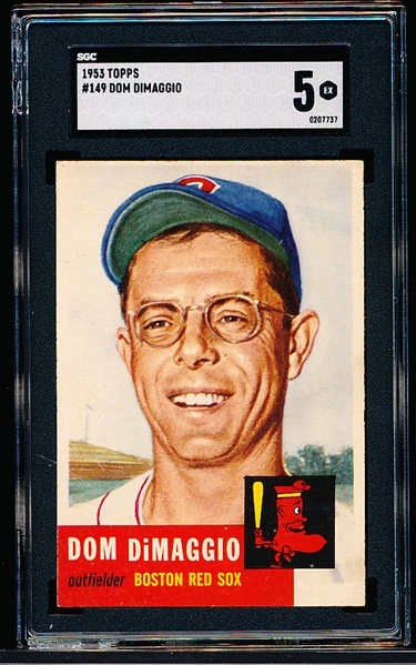 1953 Topps Baseball- #149 Dom DiMaggio, Red Sox- SGC 5 (Ex)