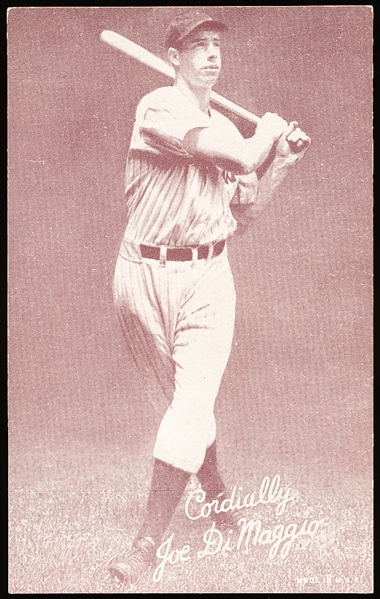 1939-46 Salutation Baseball Exhibit- Joe DiMaggio, Cordially