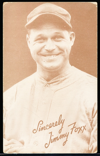1939-46 Salutation Baseball Exhibit- Jimmy Foxx, Sincerely