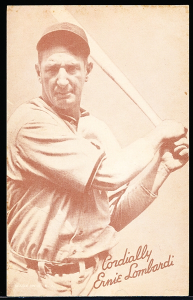 1939-46 Salutation Baseball Exhibit- Ernie Lombardi, Cordially