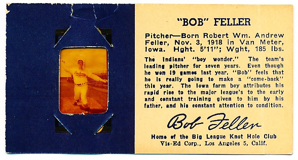 1949 Cleveland Indians Vis-Ed Bsbl. Slides- Bob Feller