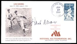 Autographed June 19, 1984 National ALS Foundation Lou Gehrig Bsbl. Cachet by Hank Aaron