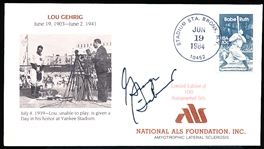 Autographed June 19, 1984 National ALS Foundation Lou Gehrig Bsbl. Cachet by George Steinbrenner