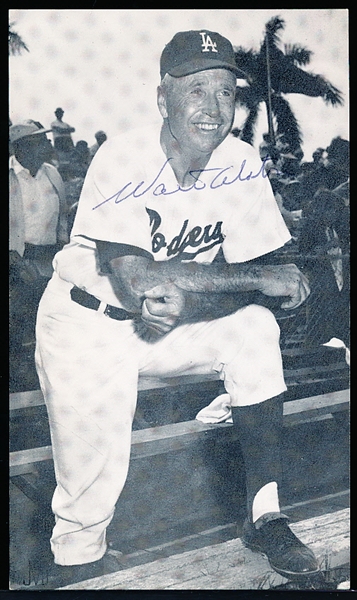 Autographed Walter Alston J. D. McCarthy L. A. Dodgers Bsbl. Postcard