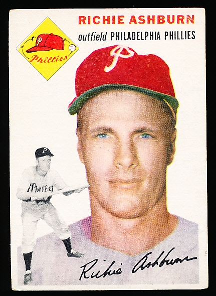 1954 Topps Bb- #45 Richie Ashburn, Phillies