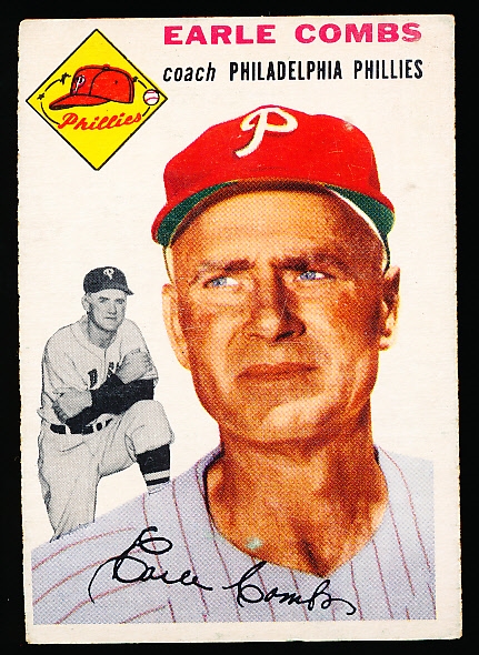 1954 Topps Bb- #183 Earle Combs, Phillies