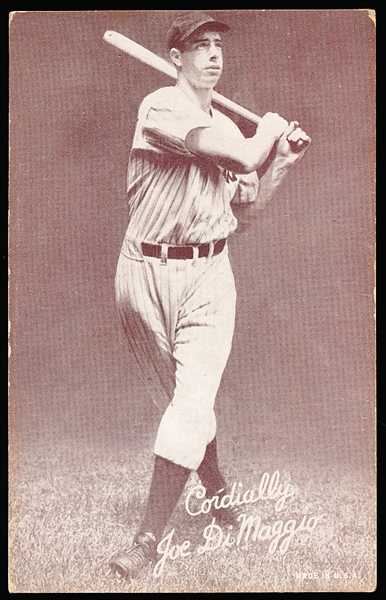 1939-46 Salutation Baseball Exhibit- Cordially, Joe DiMaggio