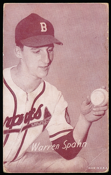 1947-66 Baseball Exhibit- Warren Spahn (“B” on Cap)