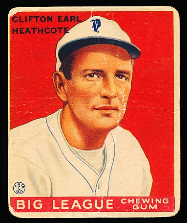 1933 Goudey Baseball- #115 Heathcote, Phillies
