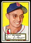 1952 Topps Bb- #22 Dom DiMaggio, Red Sox- Black Back.