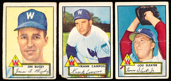 1952 Topps Bb- 3 Cards