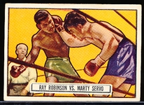 1951 Topps Ringside Boxing- #34 Ray Robinson vs. Marty Servo