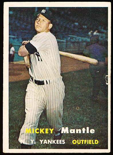 1957 Topps Bb- #95 Mickey Mantle, Yankees
