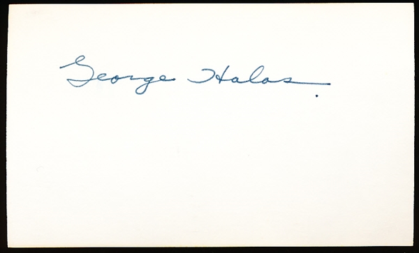 Autographed George Halas Ftbl. Index Card- SGC Certified