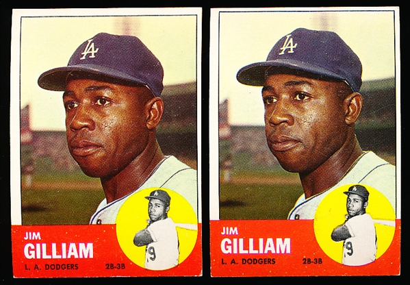 1963 Topps Bb- #80 Jim Gilliam, Dodgers- 14 Cards