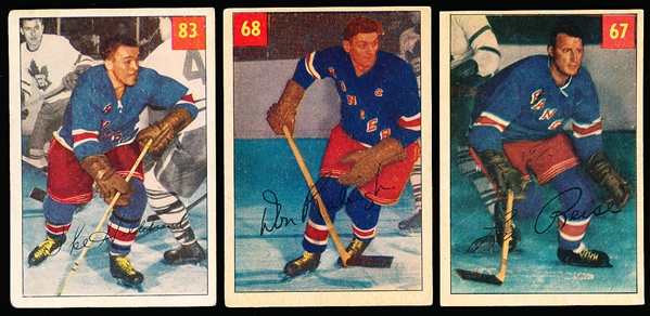 1954-55 Parkhurst Hockey- 4 Diff NY Rangers