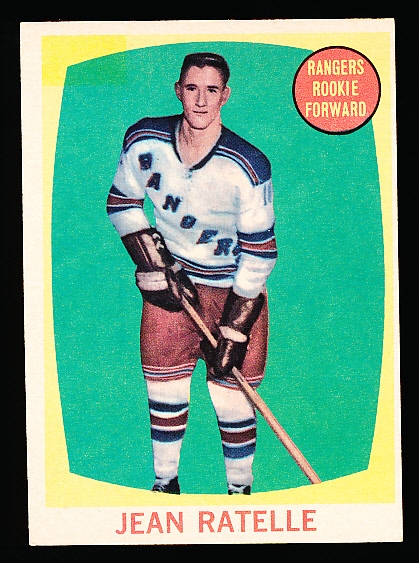 1961-62 Topps Hockey- #60 Jean Ratelle RC, Rangers