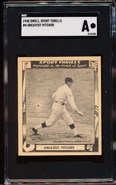 1948 Swell Sport Thrills- #4 Greatest Pitcher (Walter Johnson)- SGC A (Authentic)
